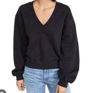 Agolde V-Neck Cotton Sweatshirt